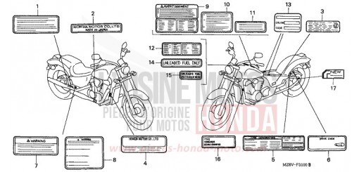 CAUTION LABEL VT600CX de 1999